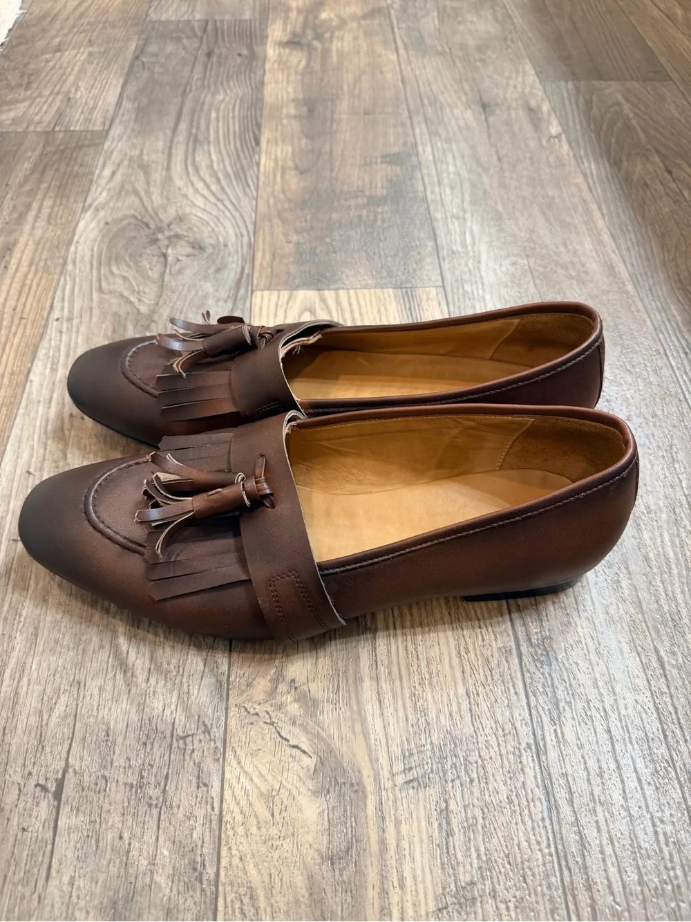 Men's Brown Tassel Kiltie Loafers — Sleek Slip-On Dress Shoes